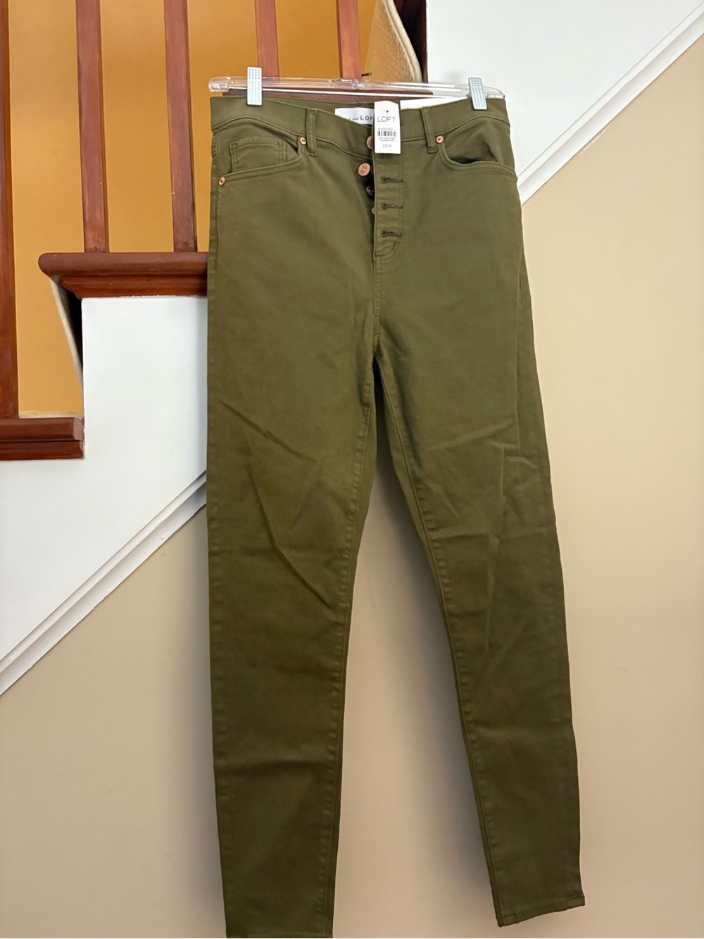 LOFT Olive Skinny Jeans - Button Fly